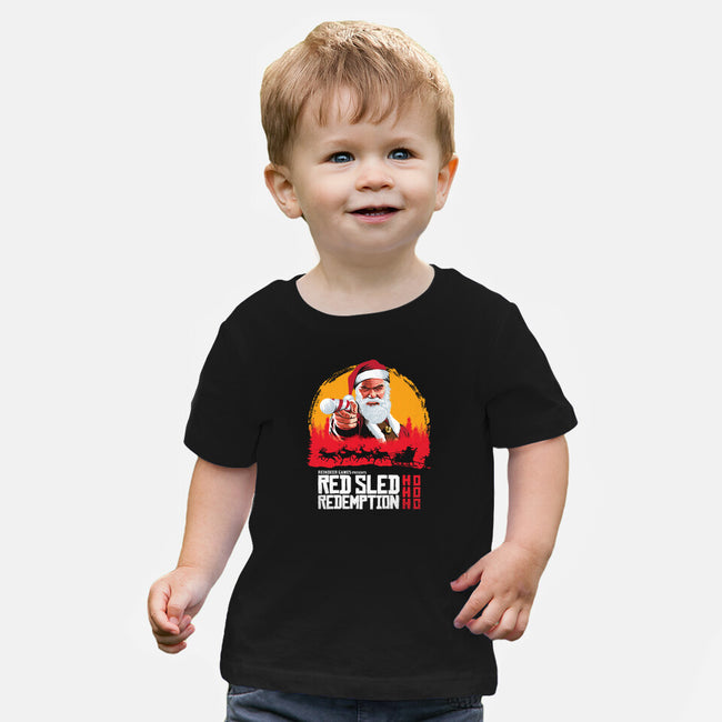 Red Sled Redemption-baby basic tee-Wheels