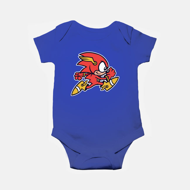 Red Streak-baby basic onesie-WanderingBert