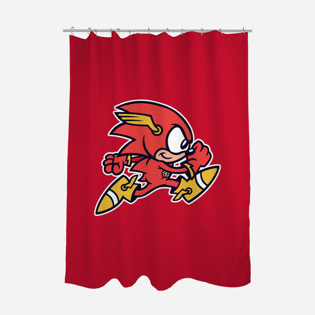 Red Streak-none polyester shower curtain-WanderingBert