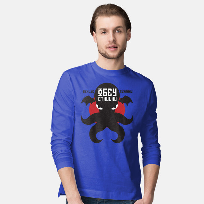 Refuse Tyranny, Obey Cthulhu-mens long sleeved tee-Retro Review
