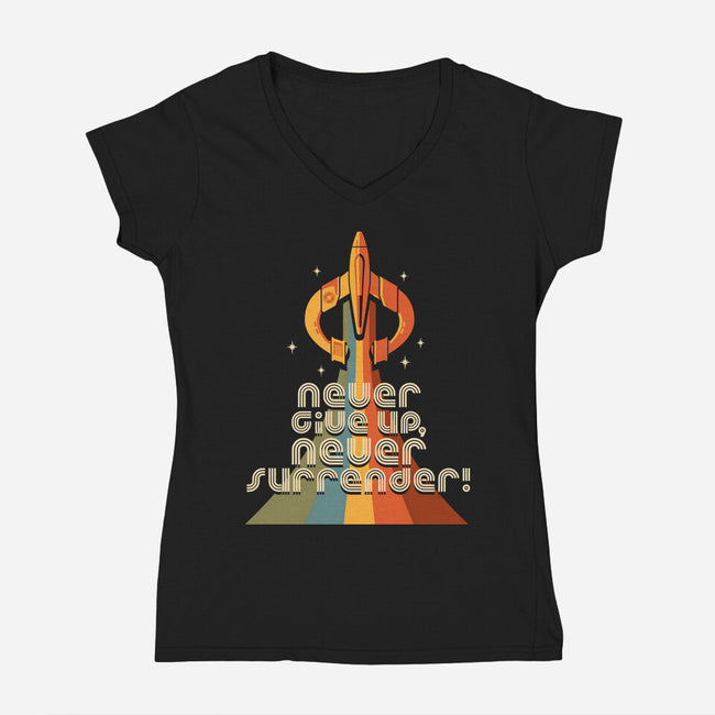 Retro Quest-womens v-neck tee-DeepFriedArt