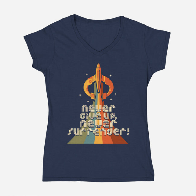 Retro Quest-womens v-neck tee-DeepFriedArt