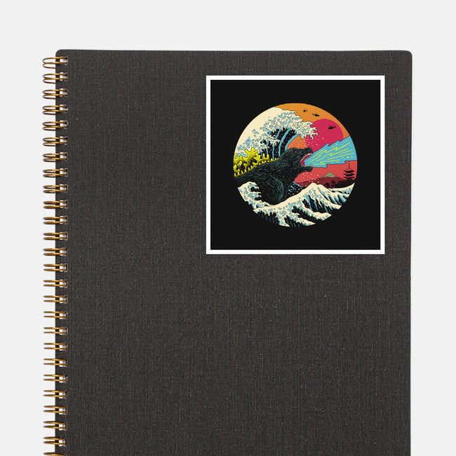 Retro Wave Kaiju-none glossy sticker-vp021