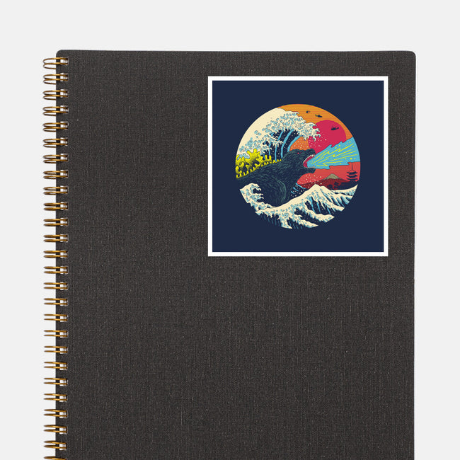 Retro Wave Kaiju-none glossy sticker-vp021