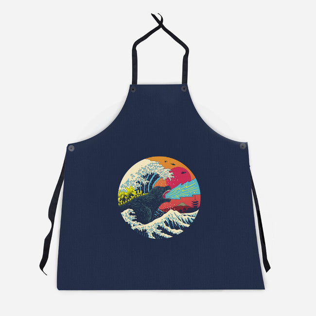 Retro Wave Kaiju-unisex kitchen apron-vp021