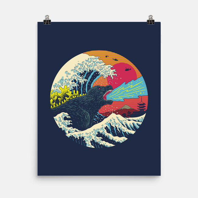 Retro Wave Kaiju-none matte poster-vp021