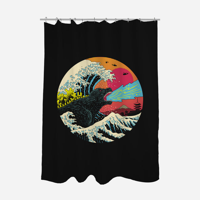 Retro Wave Kaiju-none polyester shower curtain-vp021