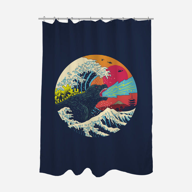 Retro Wave Kaiju-none polyester shower curtain-vp021