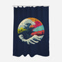 Retro Wave Kaiju-none polyester shower curtain-vp021