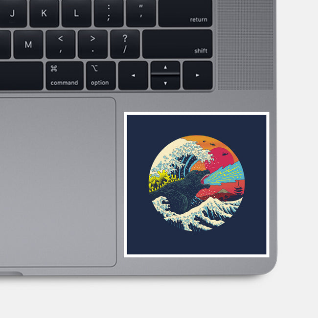 Retro Wave Kaiju-none glossy sticker-vp021