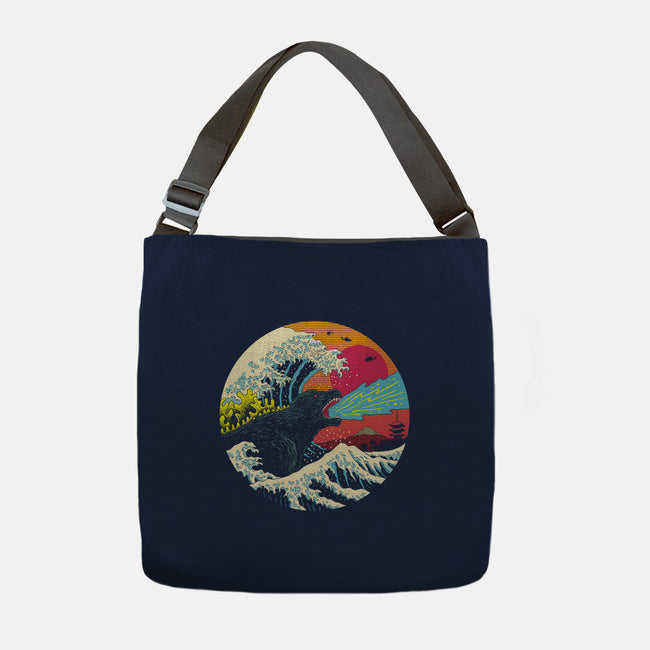Retro Wave Kaiju-none adjustable tote-vp021