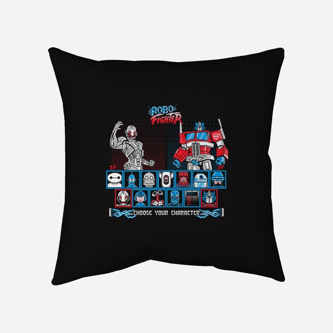 Robo Fighter-none removable cover w insert throw pillow-LavaLampTee