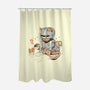 Robocat-none polyester shower curtain-gloopz