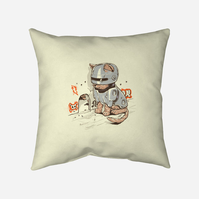 Robocat-none removable cover w insert throw pillow-gloopz