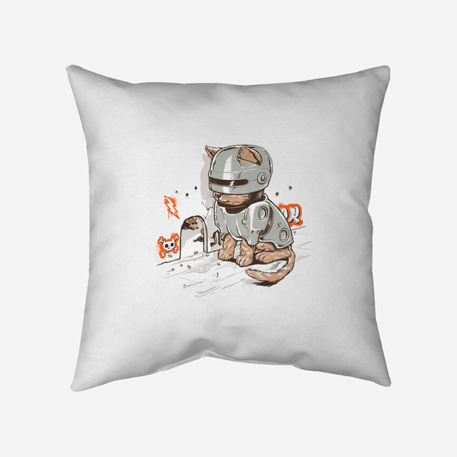 Robocat-none removable cover w insert throw pillow-gloopz