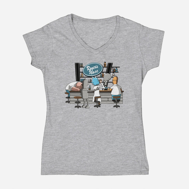 Roger's Place-womens v-neck tee-ducfrench