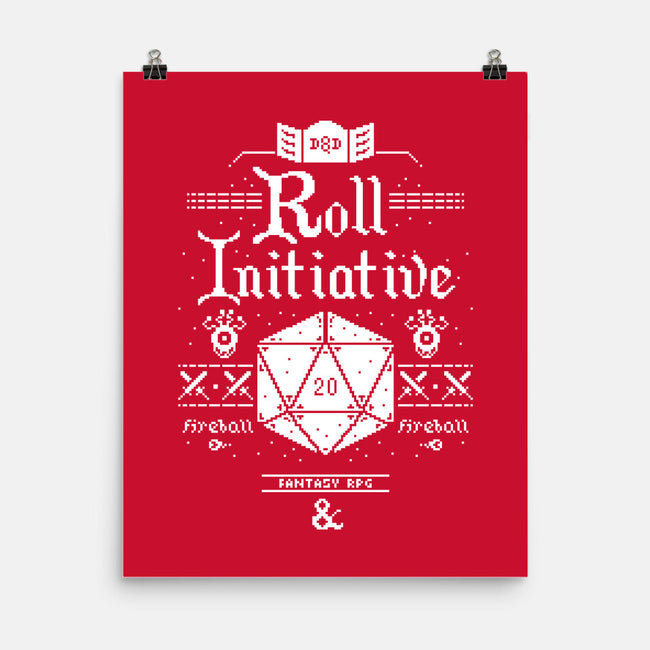 Roll Initiative-none matte poster-TeeKetch