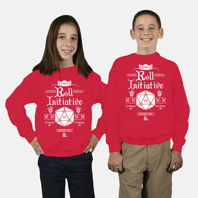 Roll Initiative-youth crew neck sweatshirt-TeeKetch