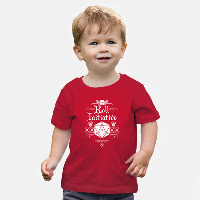 Roll Initiative-baby basic tee-TeeKetch