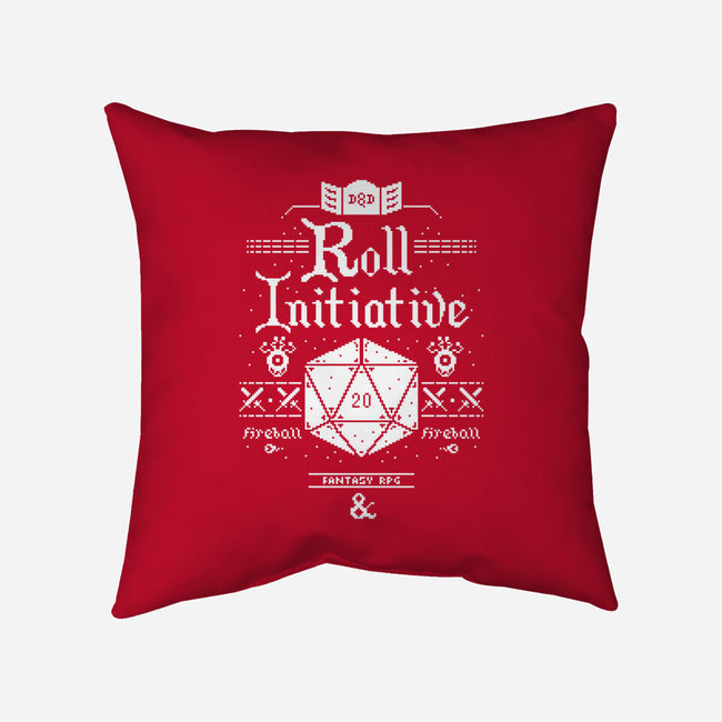 Roll Initiative-none removable cover w insert throw pillow-TeeKetch