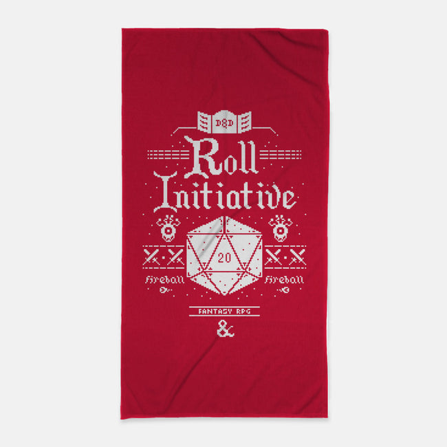 Roll Initiative-none beach towel-TeeKetch