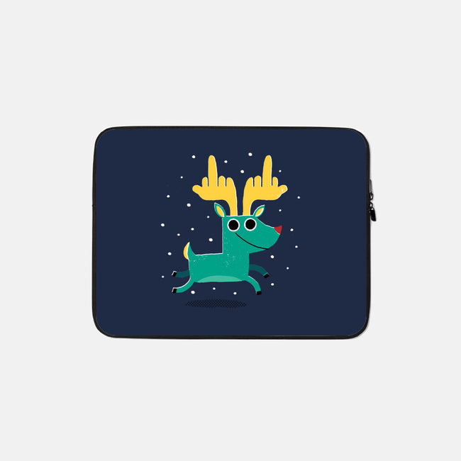 Rude Dolph-none zippered laptop sleeve-DinoMike