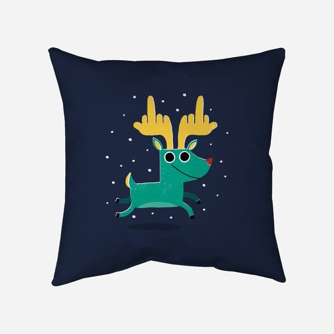 Rude Dolph-none removable cover throw pillow-DinoMike