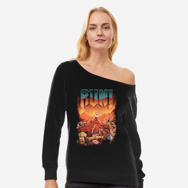 RUN!-womens off shoulder sweatshirt-MoisEscudero