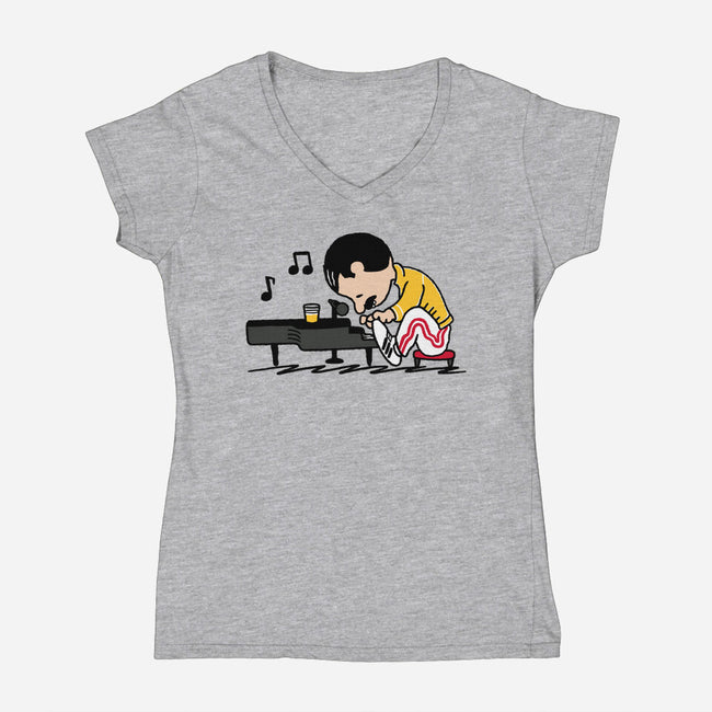 Queenuts!-womens v-neck tee-Raffiti