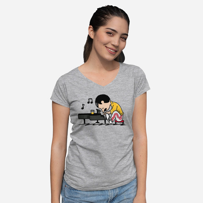 Queenuts!-womens v-neck tee-Raffiti