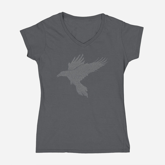 Quoth The Raven-womens v-neck tee-mikematola