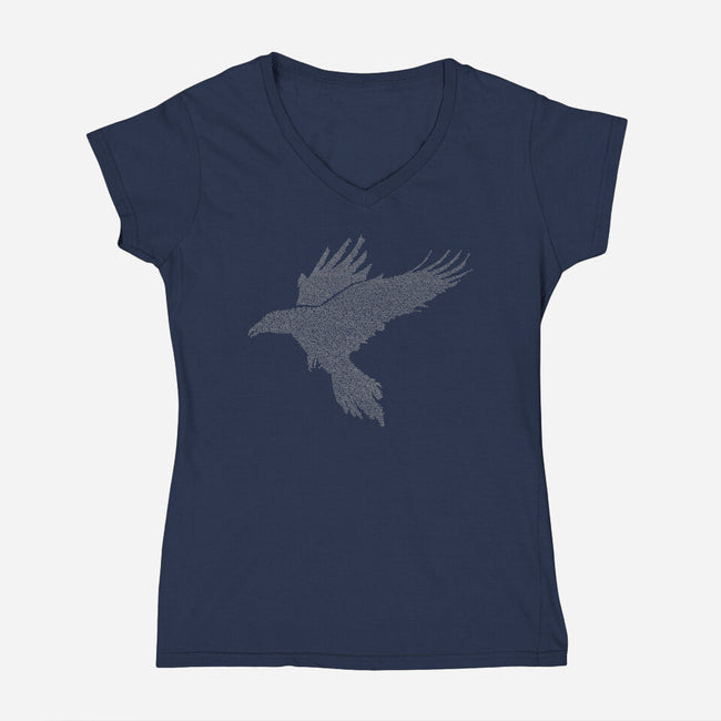 Quoth The Raven-womens v-neck tee-mikematola