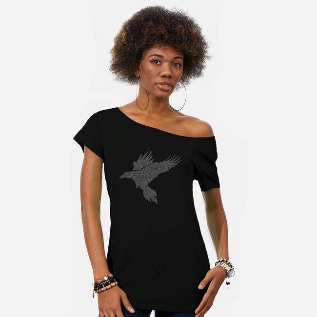 Quoth The Raven-womens off shoulder tee-mikematola