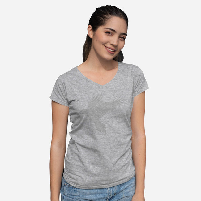 Quoth The Raven-womens v-neck tee-mikematola