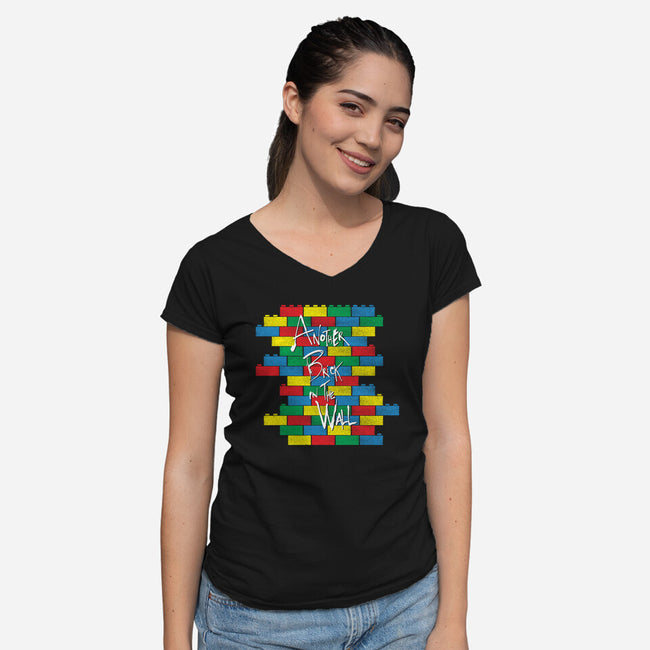 Brick in the Wall-womens v-neck tee-moysche