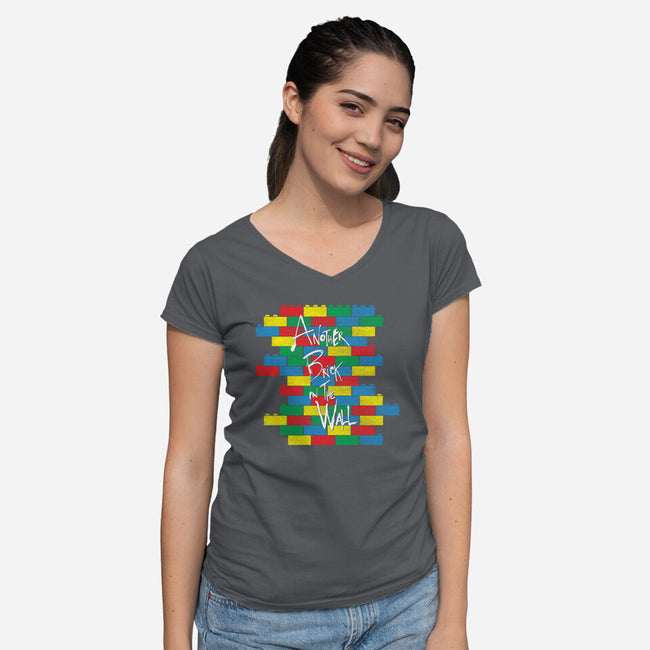 Brick in the Wall-womens v-neck tee-moysche