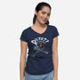 Doctor??-womens v-neck tee-onebluebird