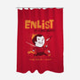 Enlist!-none polyester shower curtain-queenmob