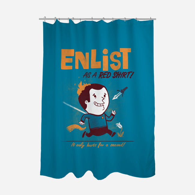 Enlist!-none polyester shower curtain-queenmob