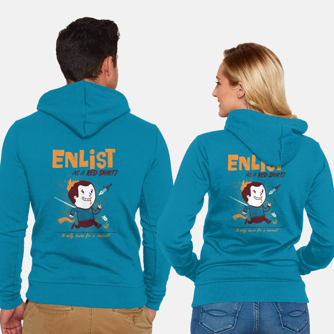 Enlist!-unisex zip-up sweatshirt-queenmob