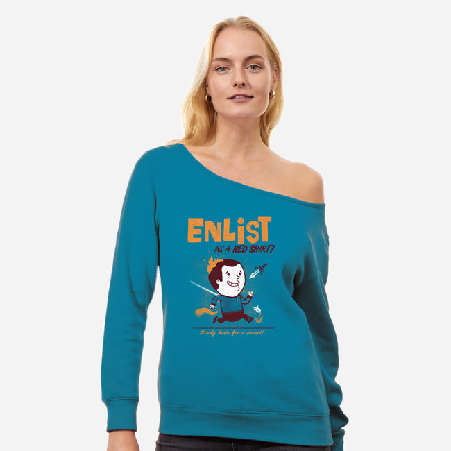 Enlist!-womens off shoulder sweatshirt-queenmob