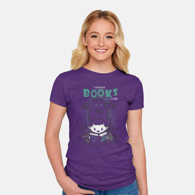 Forbidden Books are Fun!-womens fitted tee-queenmob