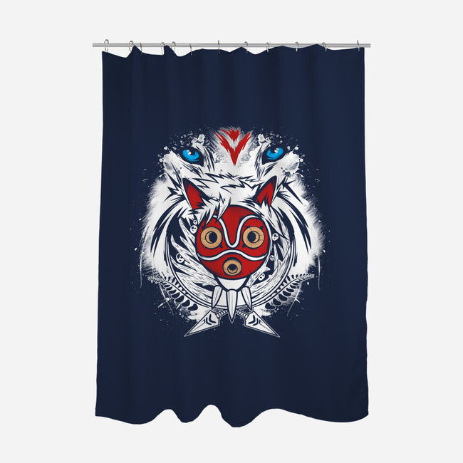 Forest Spirit Protector-none polyester shower curtain-InkOne