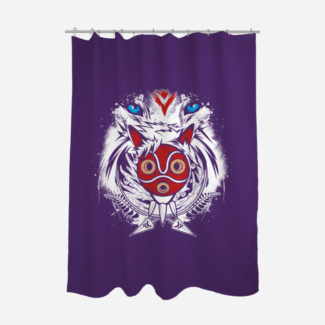 Forest Spirit Protector-none polyester shower curtain-InkOne