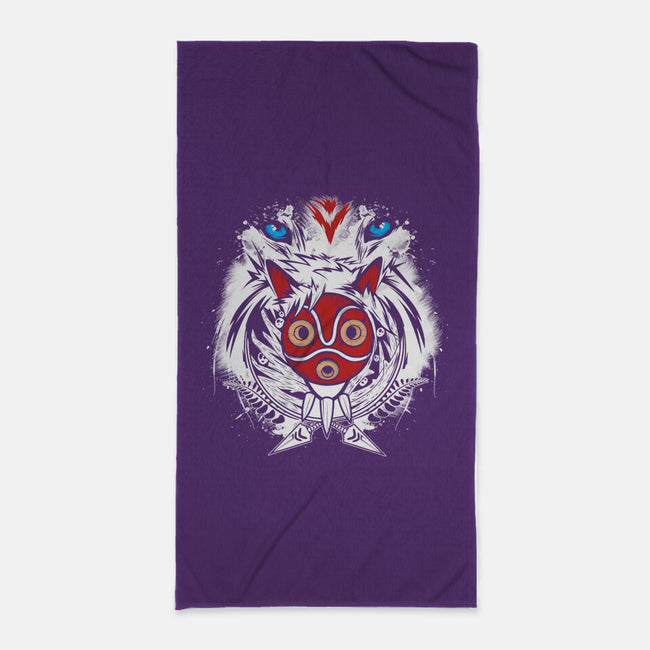 Forest Spirit Protector-none beach towel-InkOne