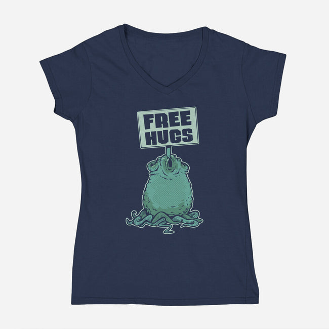 Free Hugs-womens v-neck tee-ZombieDollars