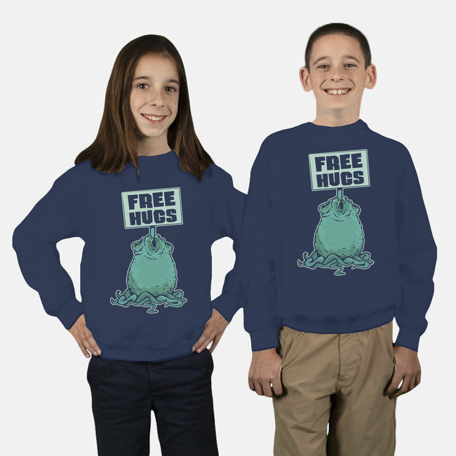 Free Hugs-youth crew neck sweatshirt-ZombieDollars