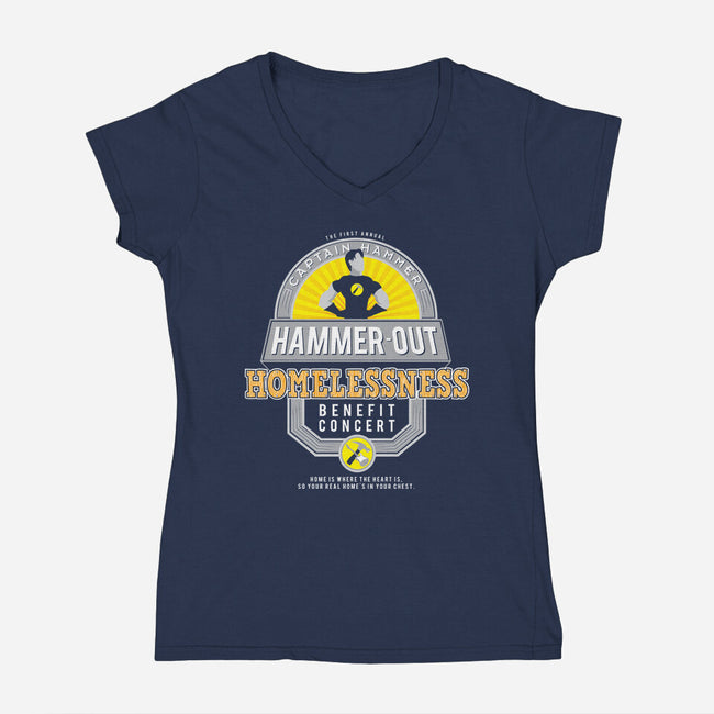 Hammer-Out Homelessness-womens v-neck tee-TheBensanity