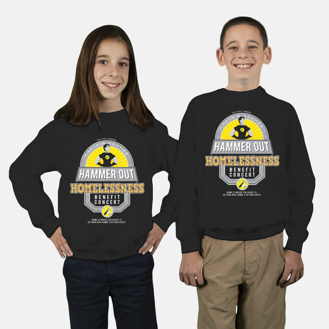 Hammer-Out Homelessness-youth crew neck sweatshirt-TheBensanity