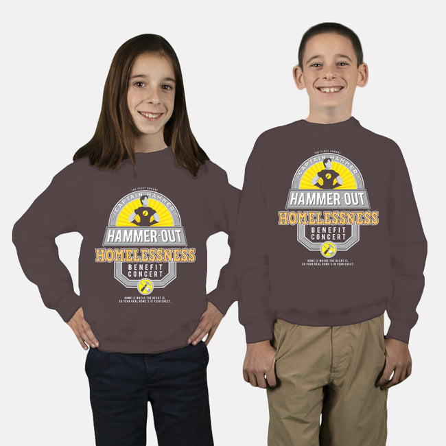 Hammer-Out Homelessness-youth crew neck sweatshirt-TheBensanity